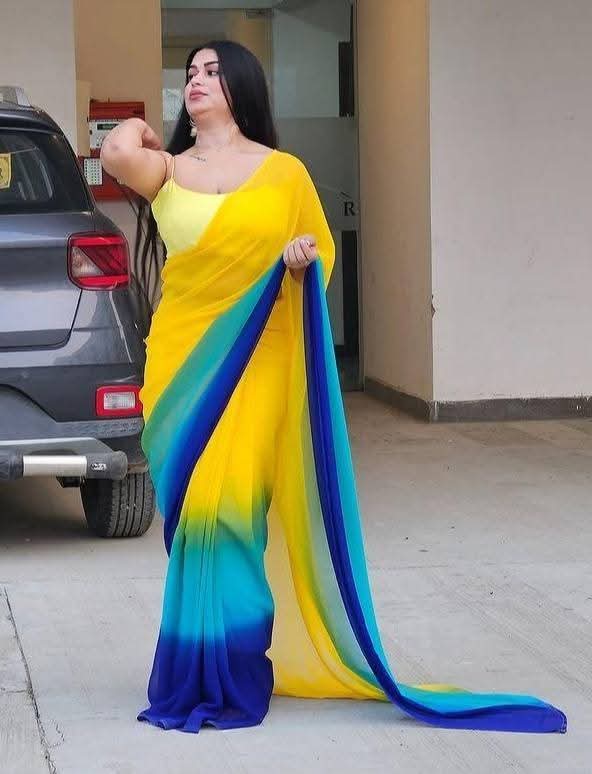 Rongdhonu Georgette sharee | রংধনু জর্জেট শাড়ি - Image 6