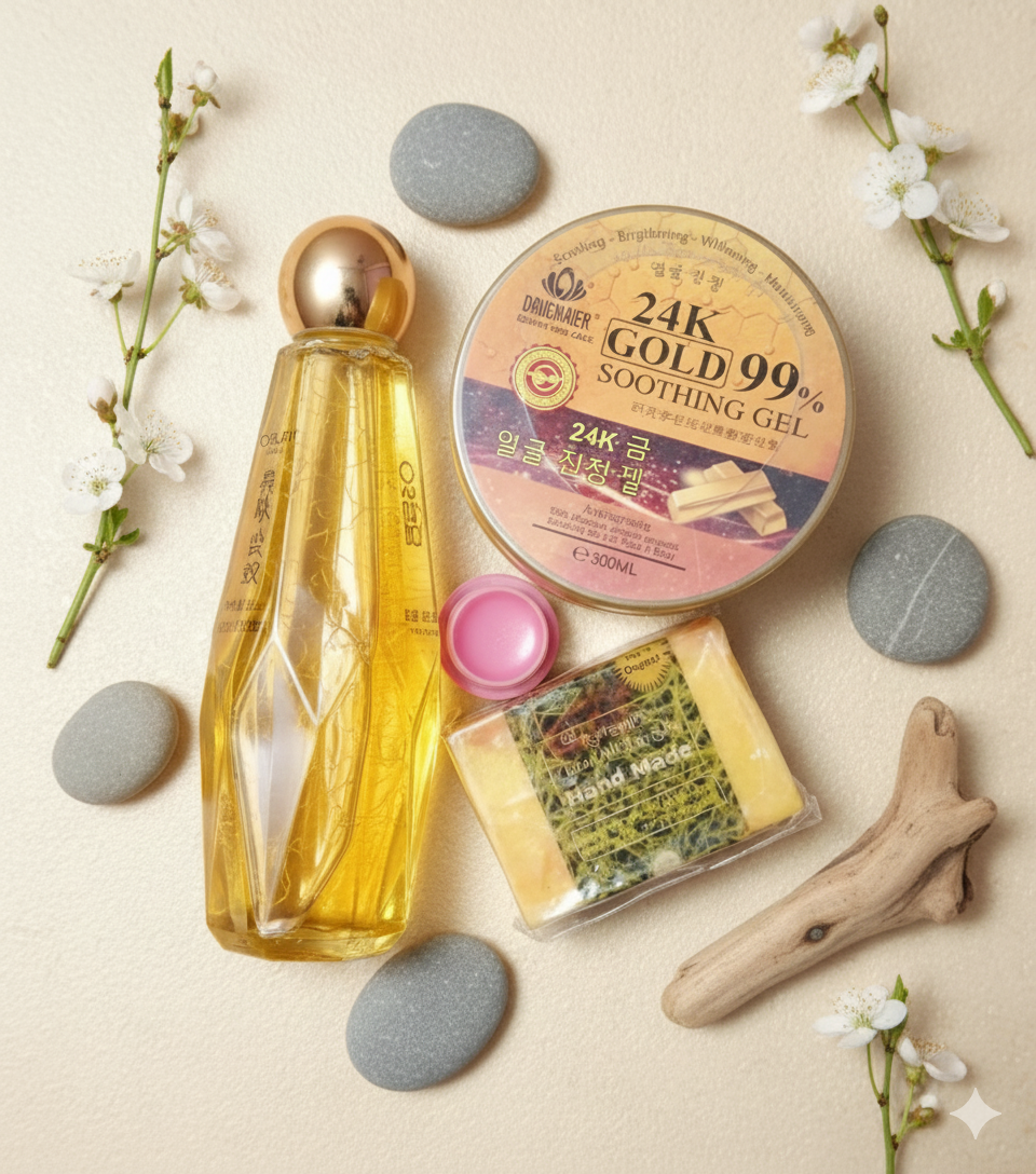 24K গোল্ড গ্লো কম্বো: উজ্জ্বল, মসৃণ ও তারুণ্যময় ত্বকের জন্য সেরা সমাধান