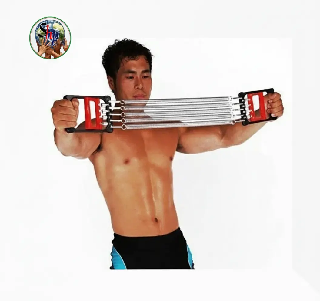 Chest expender Spring চেস্ট এক্সপ্যান্ডার স্প্রিং একটি বহুমুখী, ধরনের ফিটনেস টুল, যাতে লাল হ্যান্ডেলের সাথে যুক্ত একাধিক স্টিল স্প্রিং রয়েছে যা সমন্বয়যোগ্য রোধকতা প্রদান করে